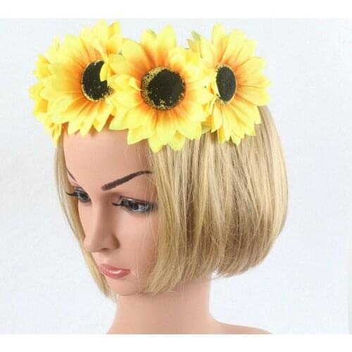 Sunflower Crown Sunflower Headband Sunflower Halo Hair Accessories L4ME
