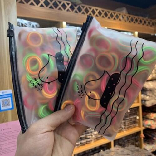100pcs/bag Girls Hair Accessories Rubber Bands Elastic Hair Bands For Ponytail