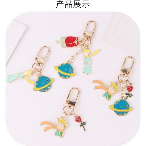 Rose boy pendant alloy planet universal key chain bag Pendant