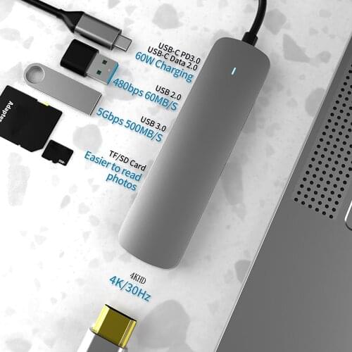 DeepFox USB C HUB USB to Multi HDMI-compatible USB 3.0 OTG Adapter USB Splitter for MacBook Pro Air