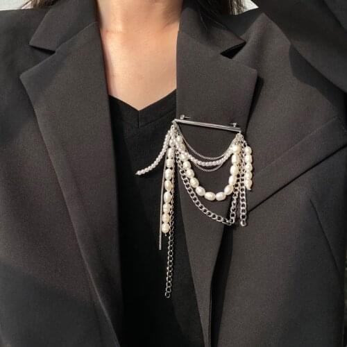 Creative Luxury Designer Tassel Brooch Pearl Pins Jewelry Brooches Pins Broach For Women Vintage Accessories