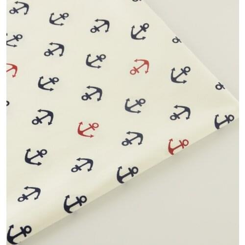 100% Cotton Fabric White Sea Achor Designs Sewing Cloth Home Textile Quilting Patchwork Tissue Scrapbooking Telas Bedding CM