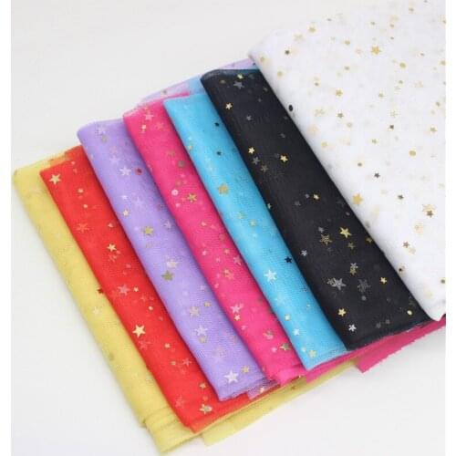 150*91cm/Lot Gold Star Mesh Fabric Gauze Fabric for Tissue Kids Bedding Home Textile Sewing Accessories DIY Craft Supplies