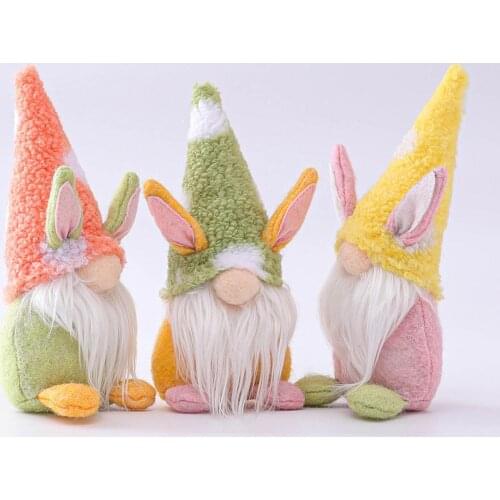 2021 Easter Faceless Doll Bunny Carrot Dwarf Doll Elf Doll Ornaments Home Decoration Merry Christmas Xmas New Year Doll Gift