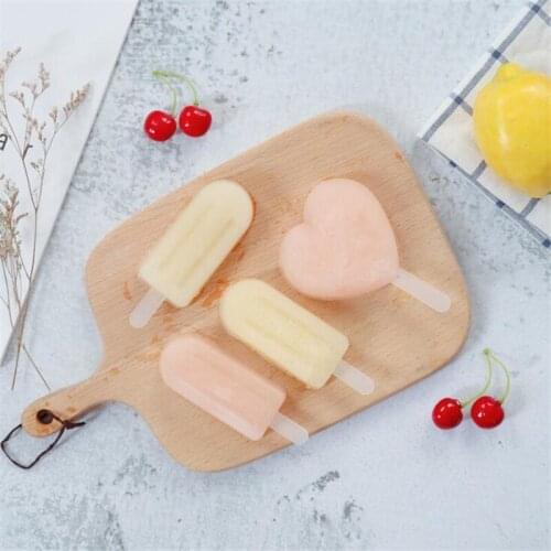 3Pcs/lot Homemade Food Grade Silicone Ice Cream Mold Ice Lolly Moulds Freezer Ice Cream Bar Molds Maker With Popsicle Sticks
