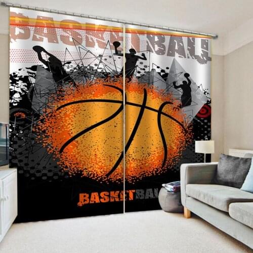 3D Basketball Window Treatments Curtains Boys Sports Valance Window Curtains Outdoor Kitchen Decor Window Treatment Drapes