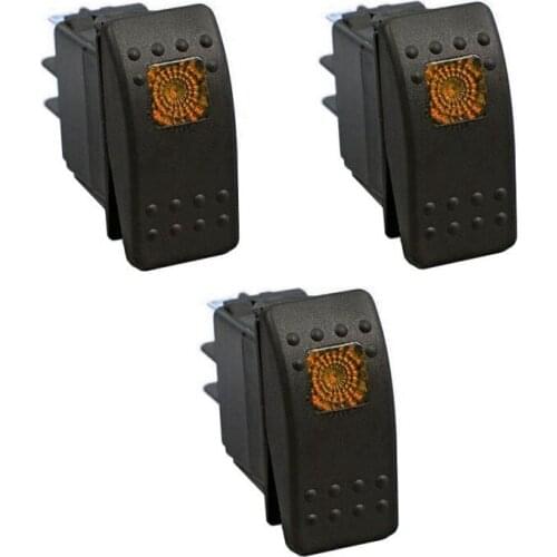 5 pcs 12V 20 Amp 3pins Orange Light Rocker Switch car boat