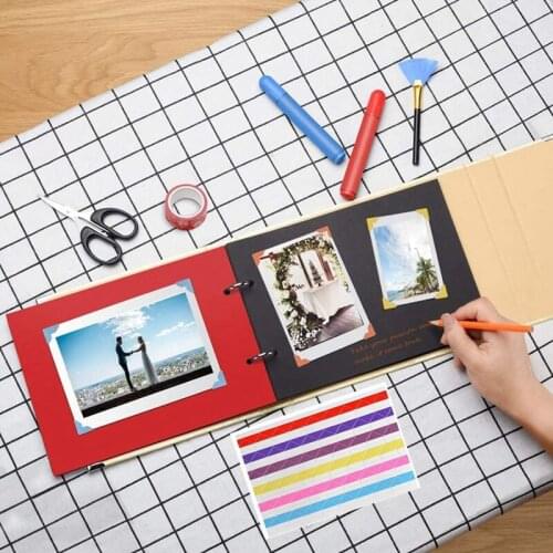 Hot Heart DIY Scrapbook Photo Album Wedding Anniversary Valentines Day Gifts Wedding Birthday Family Album Memory Books