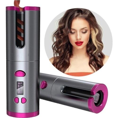 Automatic Hair Curler Cordless USB Charging Curler Iron Ceramic Hair Iron Curling Iron For Hair Waver Wand Rotating Curling