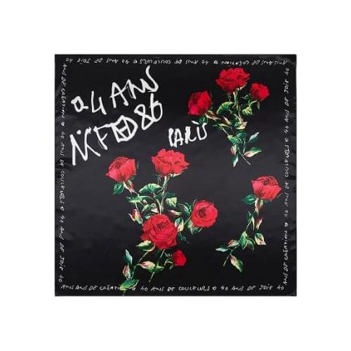 90*90cm 2018 Brand Female Silk Scarfs, Women Polyester Square Scarf Rose Flowers Print Scarves/Spring Summer Shawls For Ladies