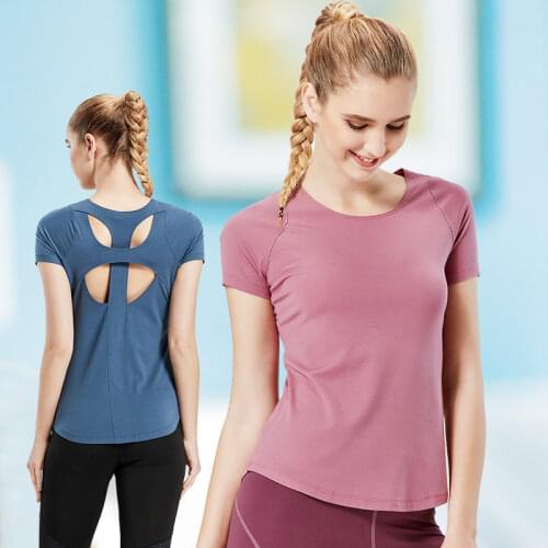 Quick Dry Breathable Yoga Set Fitness Sports Suits Sleeve Shirt Elastic Yoga Mesh Sports T Shirt Fitness Womens Gym Running