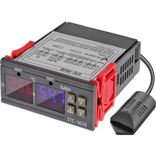 12V 24V 220V 10A STC-3028 Digital Temperature Humidity Meter Thermostat LCD Display Thermoregulator Hygrometer Adjustable Heater