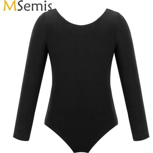 Kids Girls Gymnastics Swimsuit for Dancing Long Sleeve Ballet Dancer Dress Costume Leotard Dance Bodysuit for Stage Performance