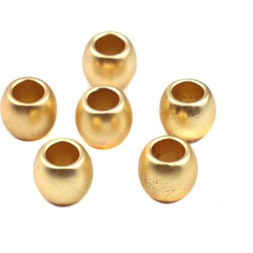 DoreenBeads Zinc Based Alloy Spacer Beads Drum Matt Gold Jewelry DIY Findings Accessories 7mm x 6mm, Hole: Approx 4mm, 10 PCs
