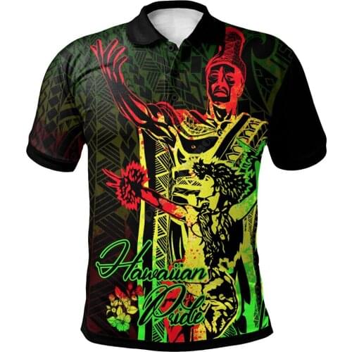 Hawaii Polo Shirt King Of Hawaii With Hawaiian Girls Reggae Version 3D Printed Polo Shirt Men Women Short Sleeve Summer T-shirt