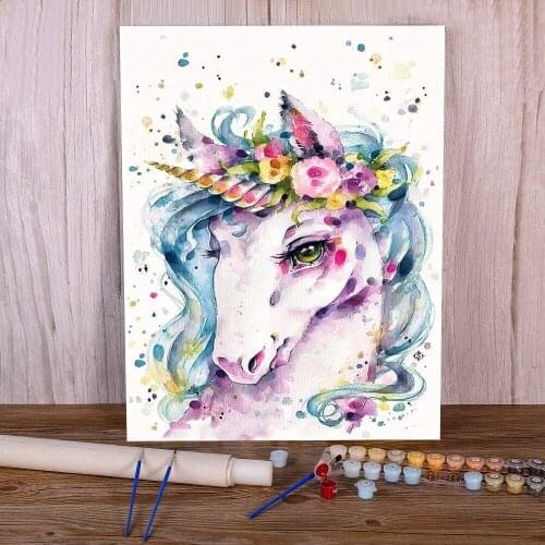 Animal Unicorn Painting By Numbers Package Acrylic Paints 50*70 Oil Painting Handmade For Handicraft