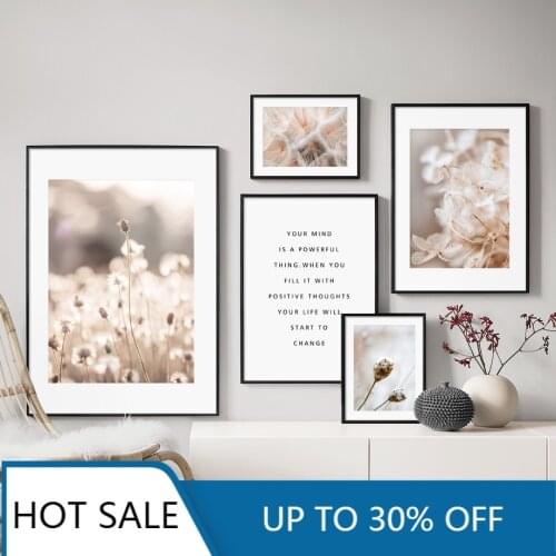 Canvas Painting Winter Flower Dandelion Plant Landscape Wall Art Nordic Posters And Prints Wall Pictures For Living Room Decor