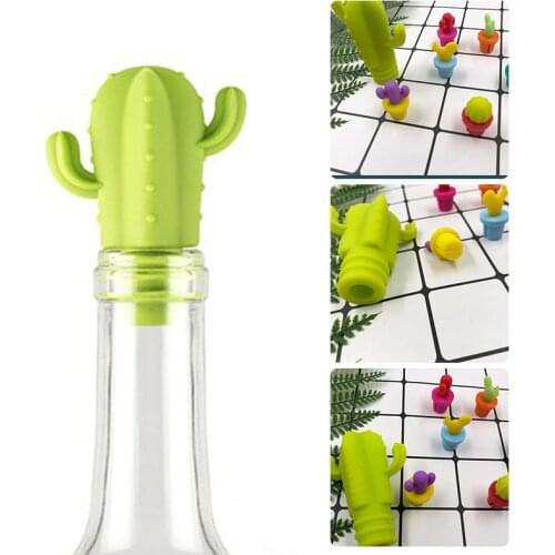 Creative Bottle Stopper Silicone Wine Stopper Leakproof Wine Beer Bottle Cork Stopper Plug Sealer Bottle Cap Kitchen Bar Tools