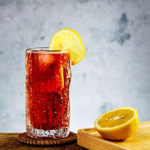 2Pcs Creative Japanese Wine Glass Bark Pattern Beer Glass Vodka Whisky Cup Home Transparent Milk Juice Coffee Glass Cup Gifts