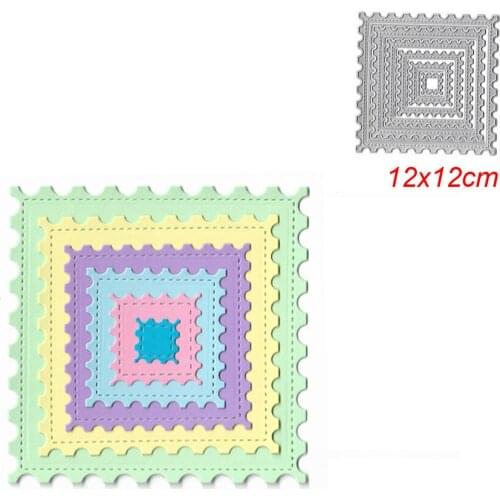 6Pcs Square Lace Edge Metal Cutting Dies Stencil Scrapbooking Photo Album Card Paper Embossing Craft DIY Dies Cut Freeshipping