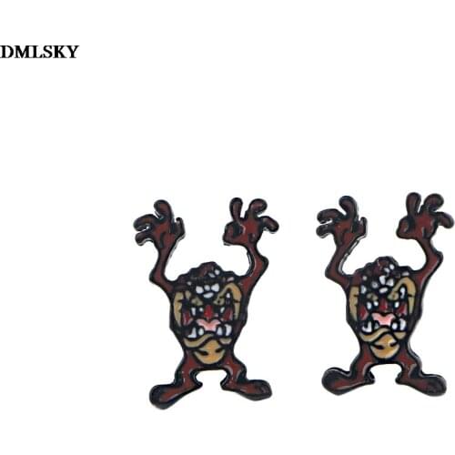 M4765 DMLSKY Stud Earrings Cartoon Monster Earrings Jewelry Stud Earring Pendant for Kids Girls Cute Gift