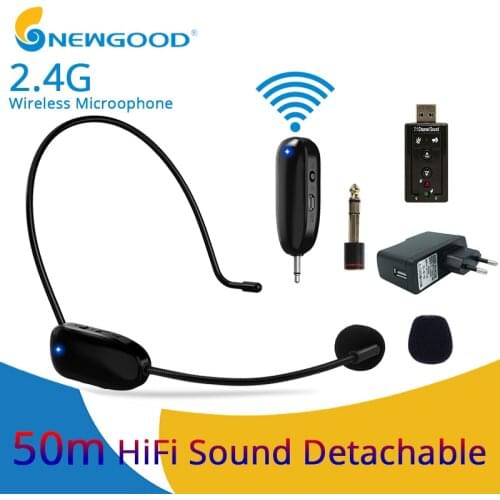 2.4G lavalier Wireless Microphone Headset Handheld for Voice Amplifier for teachers meeting tour guide microphones For PC