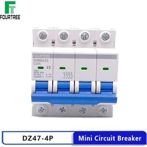 Din Rail Mini Circuit Breaker 4 Pole 400V~ Household Air Switch Distribution Box Mechanical Equipment Motor Protection 72mm MCB
