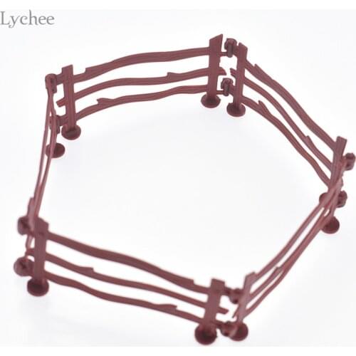 14pcs Fence Rail Model Plastic Soldier Army Men Accessories Miniature Mini DIY Home Decoration Children Kids Toys