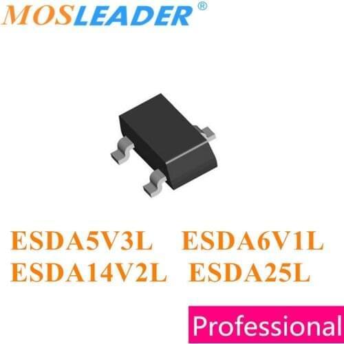 Mosleader 1000PCS SOT23 ESDA5V3L ESDA6V1L ESDA14V2L ESDA25L 5.3V 6.1V 14.2V 25V Made in China High quality