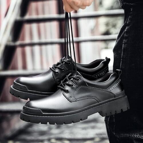 Martin boots mens low cut spring and autumn 9813 casual leather shoes mens British style leather summer wild short paragraph