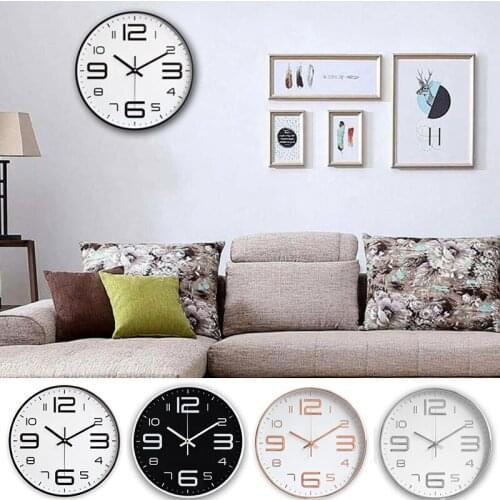 New Wall Clock 12 Inch Stylish Modern Silent Non-Ticking Round 3D Decorative Design for Home Office SCI88