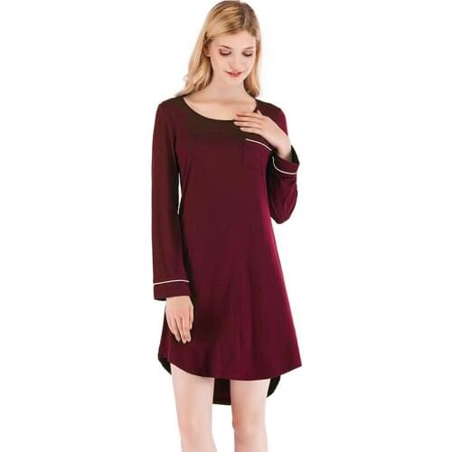 Aamikast Nightgowns Nightdress Sleepwear Modal Dresses Long sleeves night dress sleepwear nightdress female nightgown loose