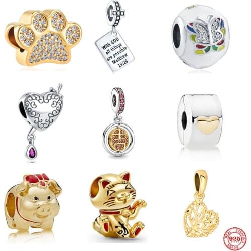 New Dreamcatcher Family Tree Cat Clip DIY Beads Fit Original Pandora charms Silver 925 Bracelet Bead Jewelry making F052