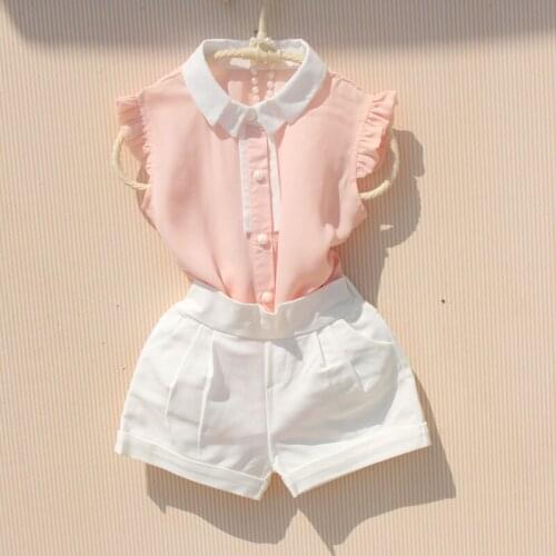 Baby Girl Clothes 2019 Summer Children Clothing Girs Blouse Fashion Ruffles Chiffon Vest Kids Sleeveless shirt 2 Colors 2-16Y