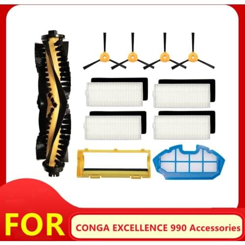 Main Brush Side Brushes Hepa Filter Replacement Part For CONGA EXCELLENCE 990 Robotic Vacuum cleaner Accessories
