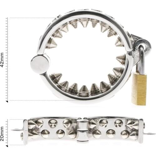 KALIS TEETH SHARP 2 ROWS Ring Scrotum Pendant Male Chastity Device Kalis teeth chastity device Spike Ring Male Torture devices