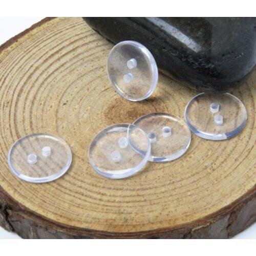500pcs 15mm Resin Clear Transparent Buttons Round Sewing Shirt Button Boutons Scrapbooking Cardmaking Embellishments