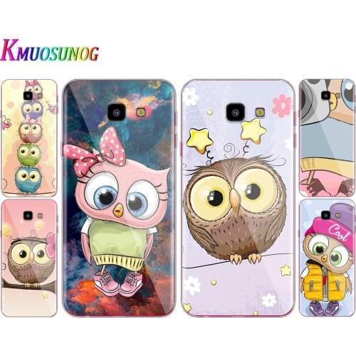 Transparent Cover Cute Owl Hearts Lover For Samsung Galaxy J8 J7 J6 J5 J4 J3 J2 Duo Prime Plus Core 2018 Phone Case