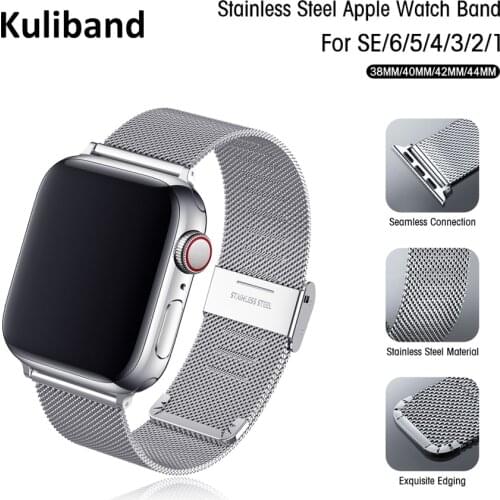 Milanese Strap for Apple Watch SE/6/5/4/3/2/1 38mm 40mm Stainless Steel Watch Band for iWatch 6/5 42MM 44MM Loop Bracelet Correa