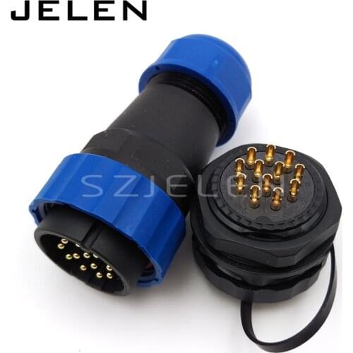 SD28TP-ZM, waterproof 12 pin connectors Cable plug and socket ,IP67, Industrial panel mount cable waterproof connector (28mm)