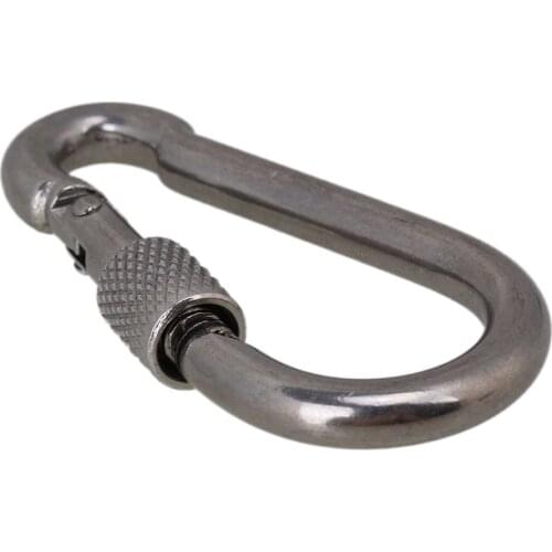 Silver M6 61mm Heavy Duty 304 Stainless Steel Quick Link Chain Carabiner Rope Cable Connector