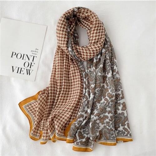 Women Cotton Scarf Pasly Plaid Fashion Shawls Hijab Scarves Lady Foulard Wraps Pashmina Bandana Beach Stoles Warm Winter Spring