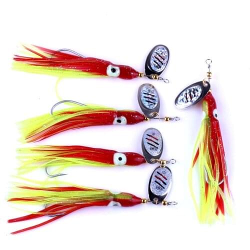 Pike Spinners Spoon Metal Bait Sea Squid Fishing Lure Tackle Trout Tackle 3PCS Spinning Spoonbait Rotating Artificial Fake Baits
