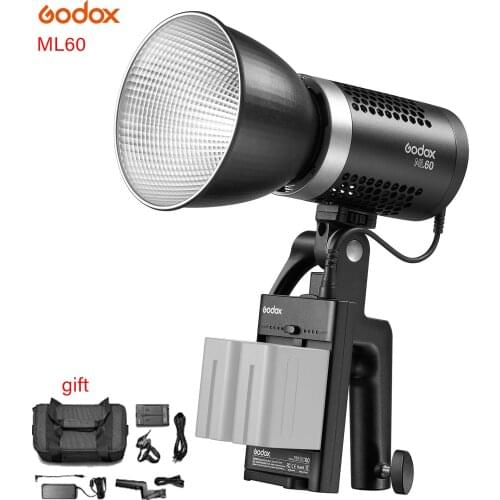 Godox ML60 60W Studio Light Support Silent Mode FX effects Portable Brightness Adjustment Outdoor LED Light