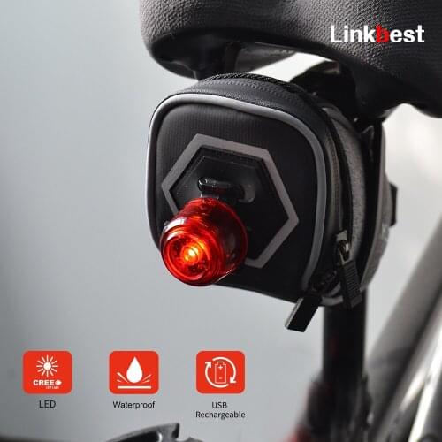 Linkbest USB Rechargeable Bike tail light LED -Easy to Install for Men Women Kids-Versatile mount-1 hr fast charging-Waterproof
