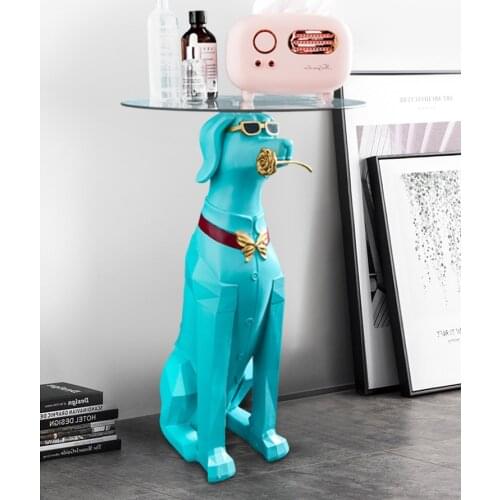 Geometric Sculpture Resin Statue Dog Ornaments Living Room Decorate Gift Housewarming Side Table Tea Table Light Luxury Creative