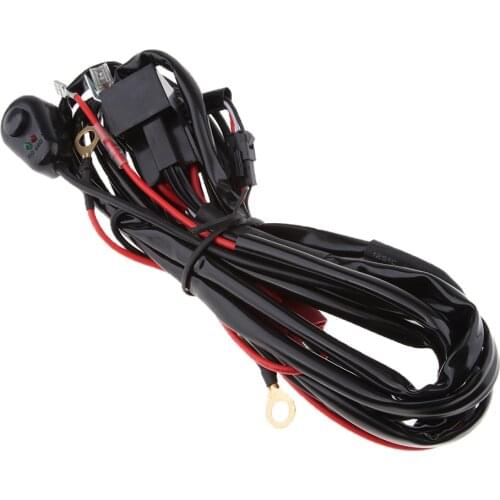 Universal LED Light Bar Wiring Harness Kit with Fuse Relay ON/OFF Switch for LED Driving Light LED Lamp fog Light Work Light