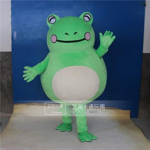 Lively Frog Mascot Costume Adult with Large Mouth Smiling Face Party Outfit Suit Clothing Advertising Carnival Hallowen Cosplay