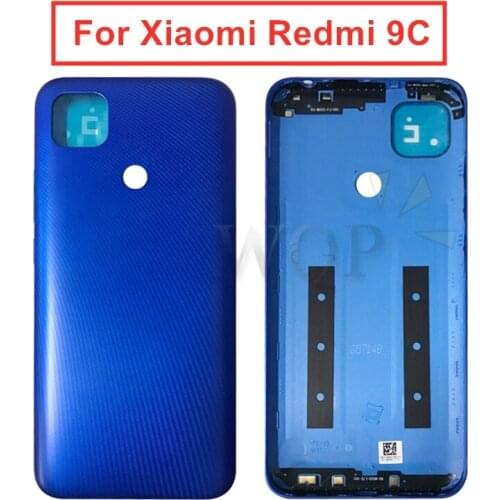 For Xiaomi Redmi 9C Battery Back Cover Rear Door Housing Side Key Replacement Repair Spare Parts