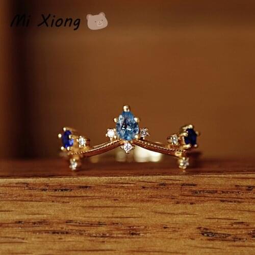 Mi Xiong Sterling Silver 925 Rings for Women Diamond Engagement Wedding Luxury Elegant Fine Jewelry Exquisite Gift Classic Retro